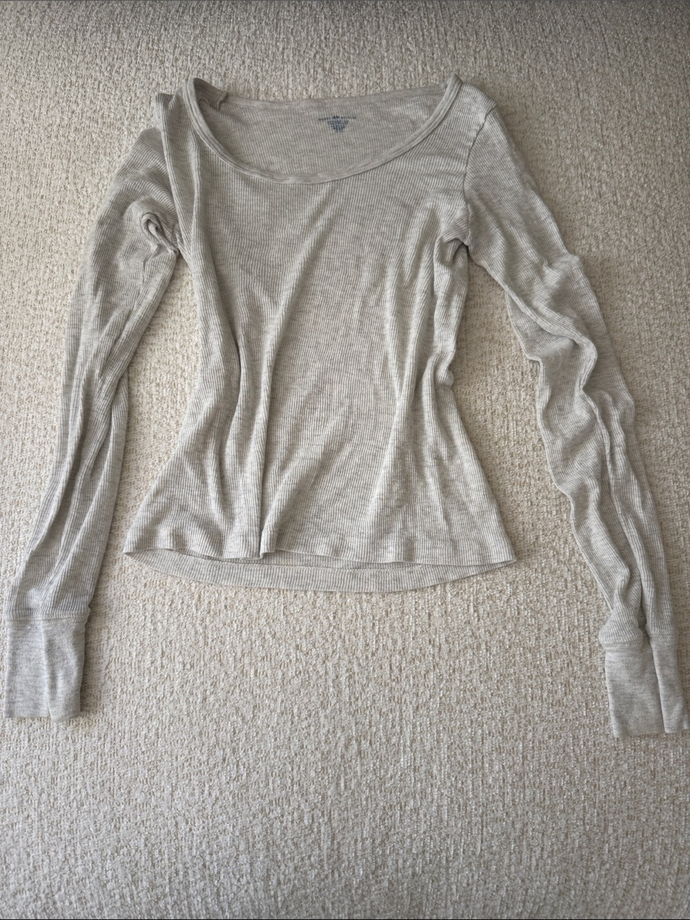Brandy Melville Soft Long Sleeve Scoop Neck Ribbed Top